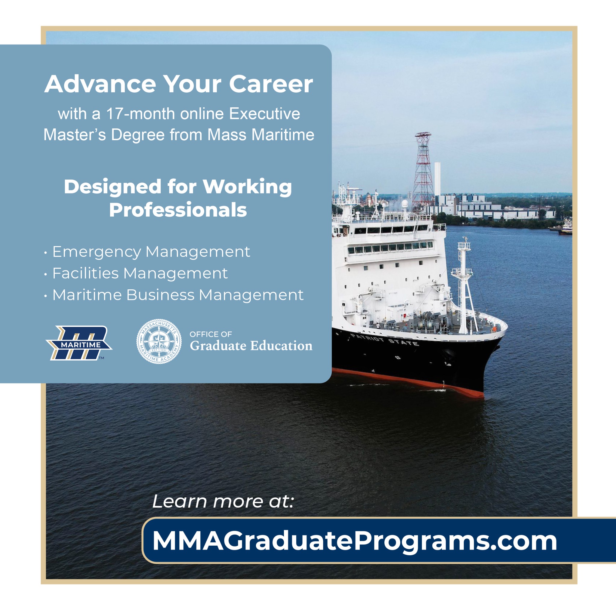 Massachusetts Maritime Academy Graduate Programs Facebook ad