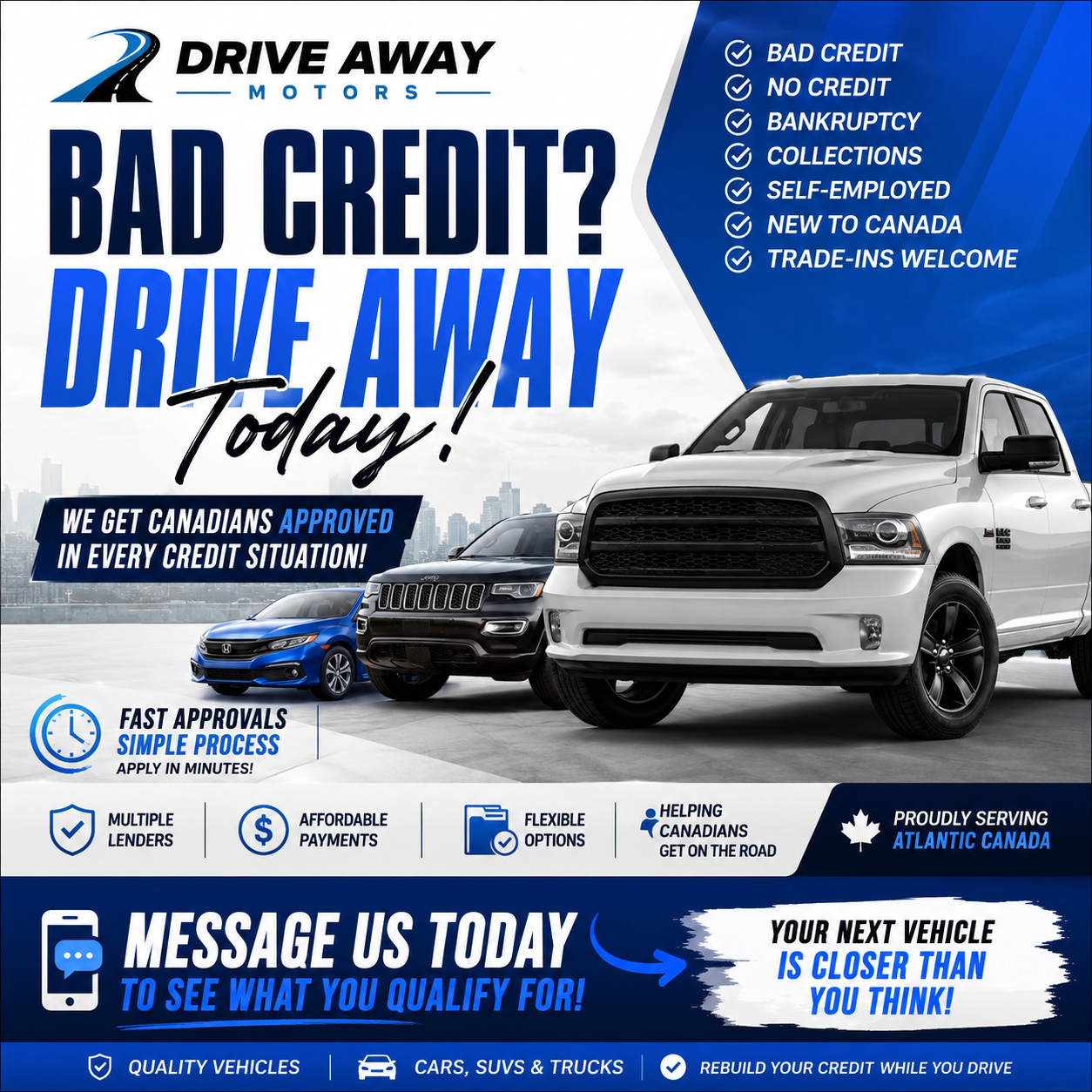 Drive Away Motors Facebook ad from Jun 18, 2026