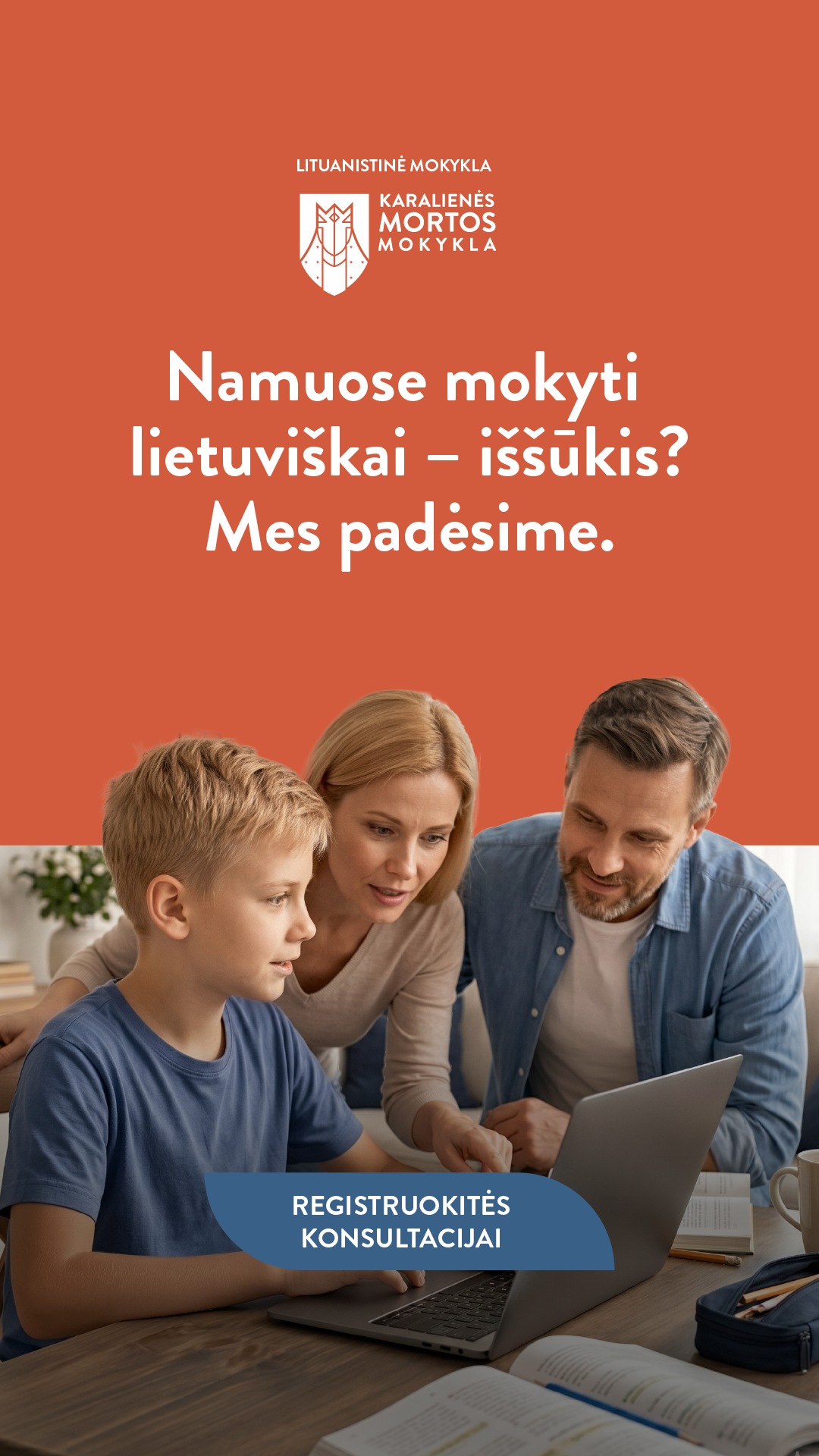 Karalienės Mortos mokykla Facebook ad