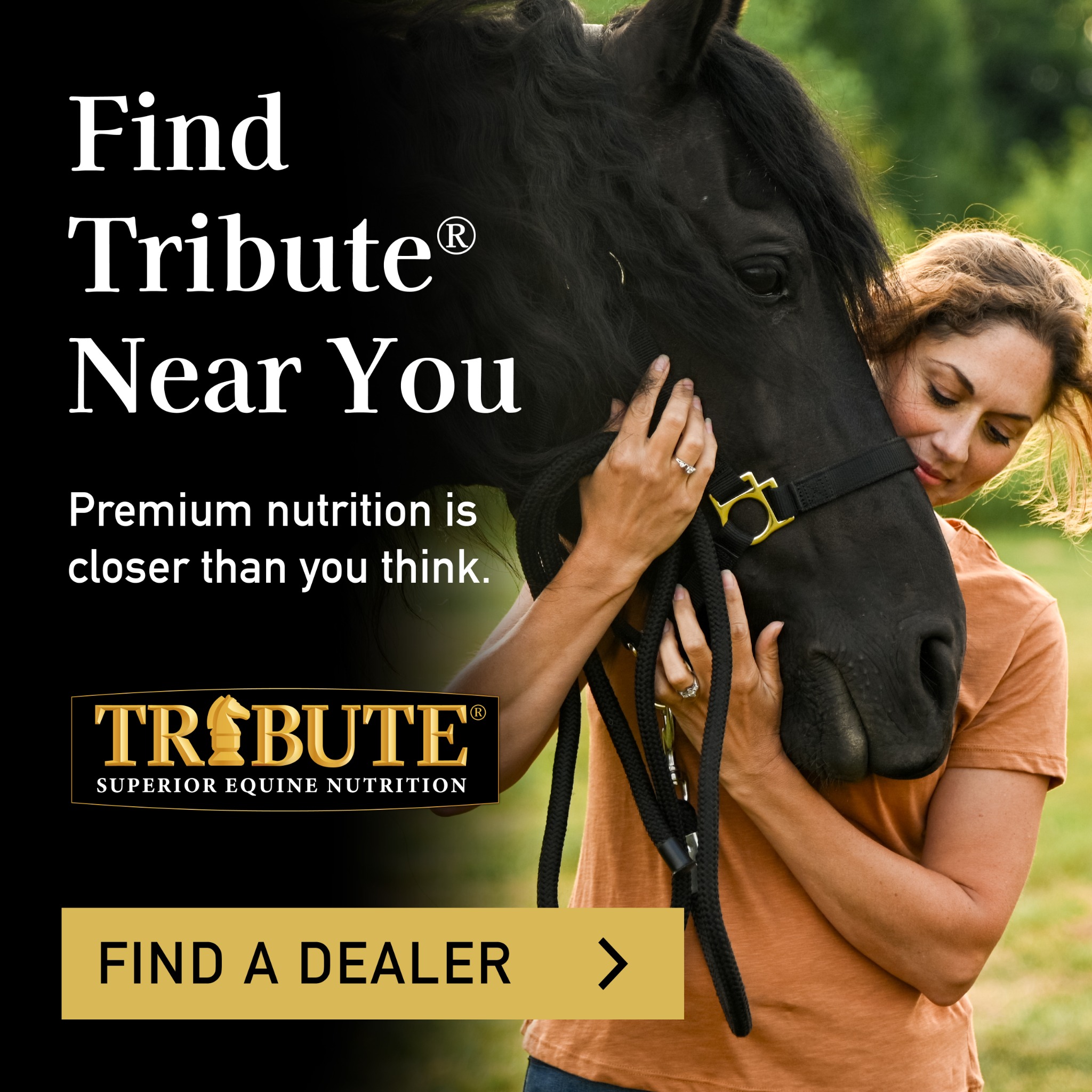 Tribute Equine Nutrition Facebook ad: Now Available Near You!