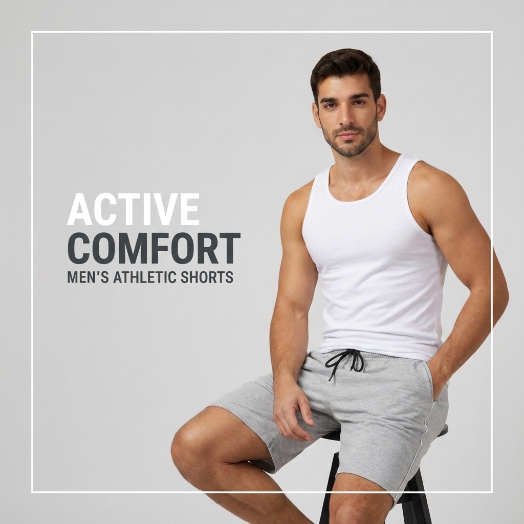 Prosperity Facebook ad: Buy Light Grey Cotton Athletic Shorts for Men!