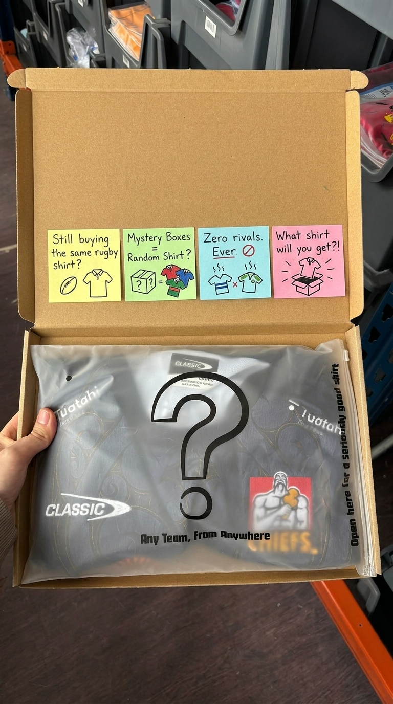 Mystery Shirt in a Box Facebook ad