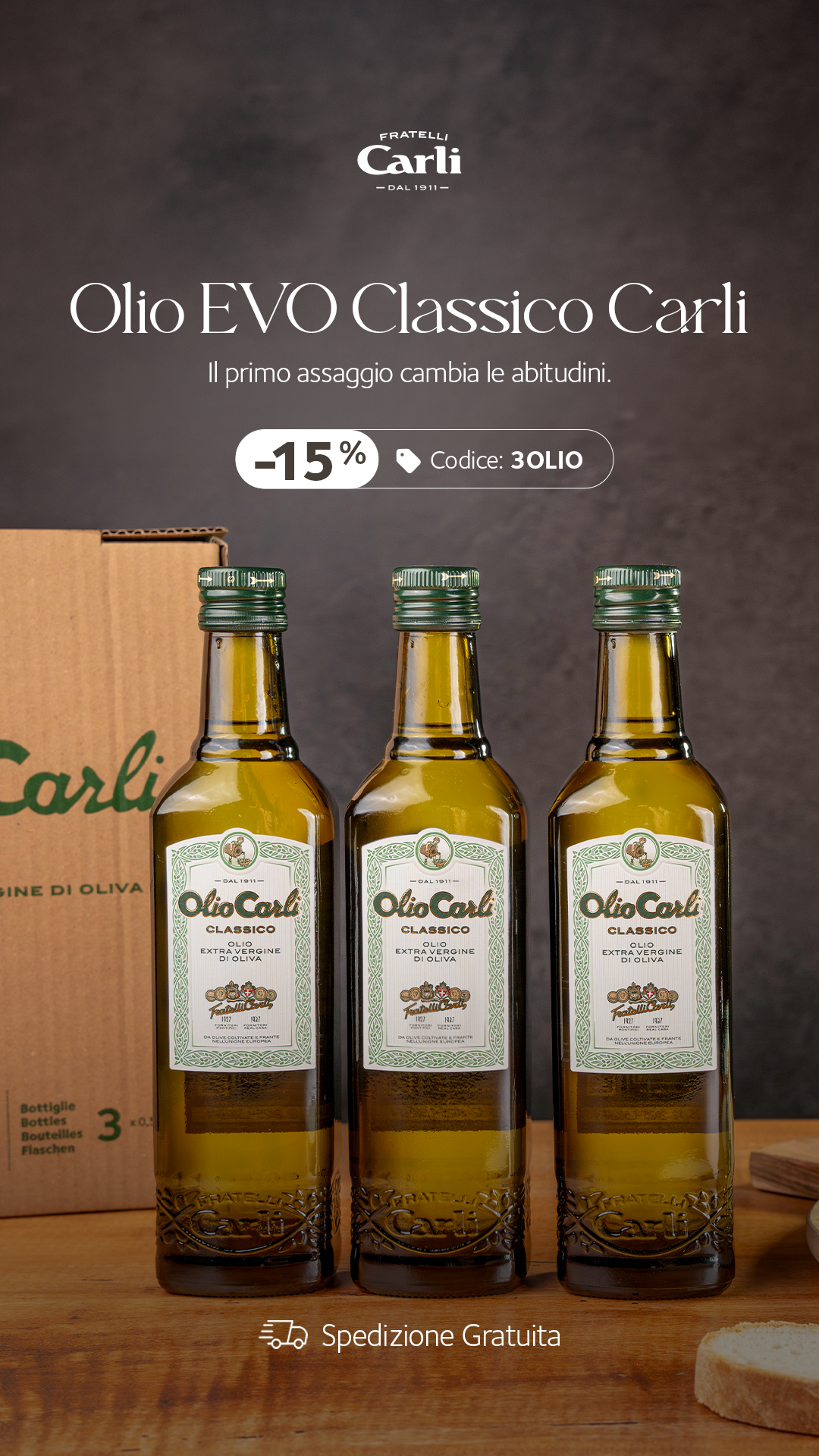 Fratelli Carli Facebook ad: Usa il codice 3OLIO