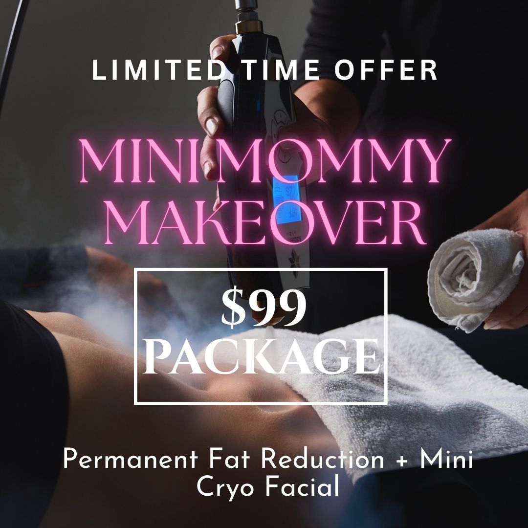 Glacier Cryo Studio Facebook ad: Permanent Fat Reduction: $99 Mini Makeover + FREE Facial!