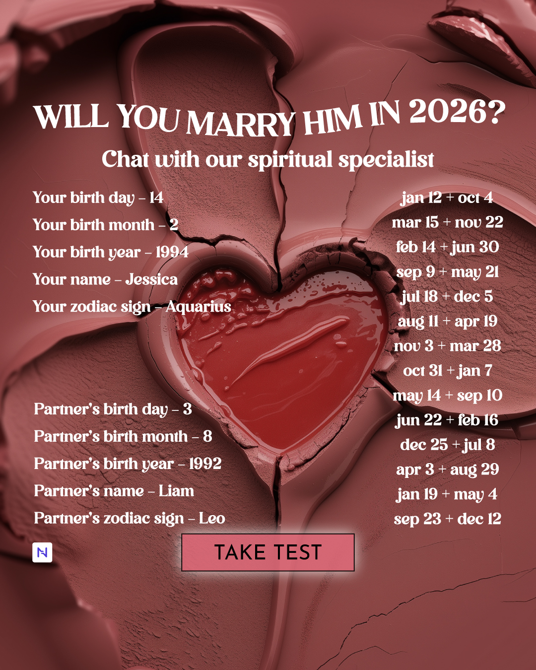 Nebula: Marriage Compatibility Facebook ad