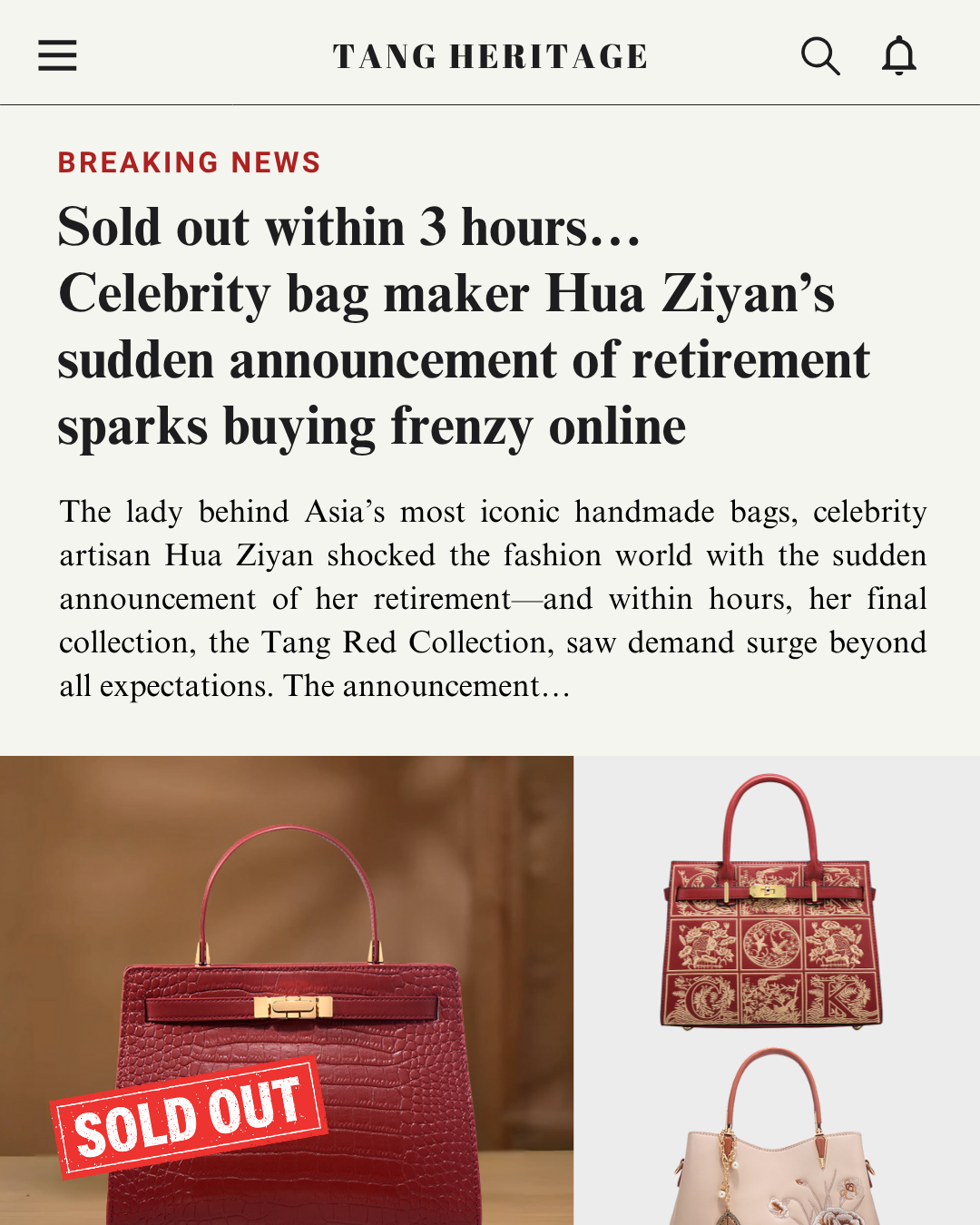 Tang Heritage Facebook ad