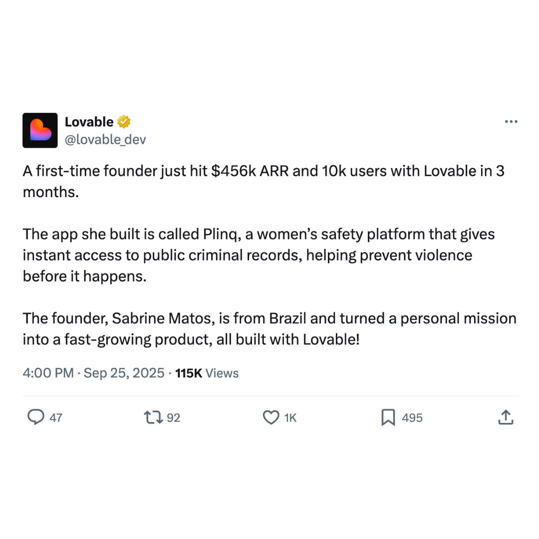 Lovable.dev Facebook ad