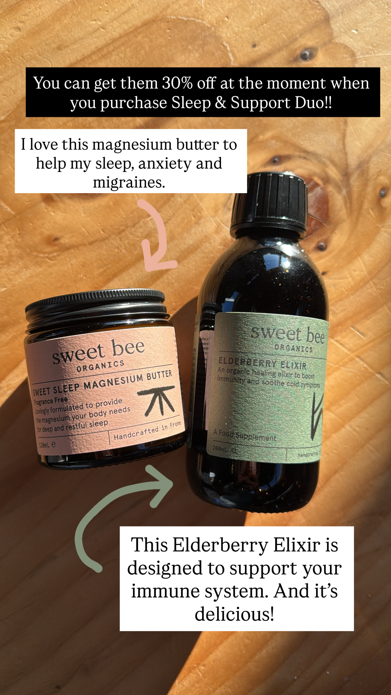 Sweet Bee Organics Facebook ad