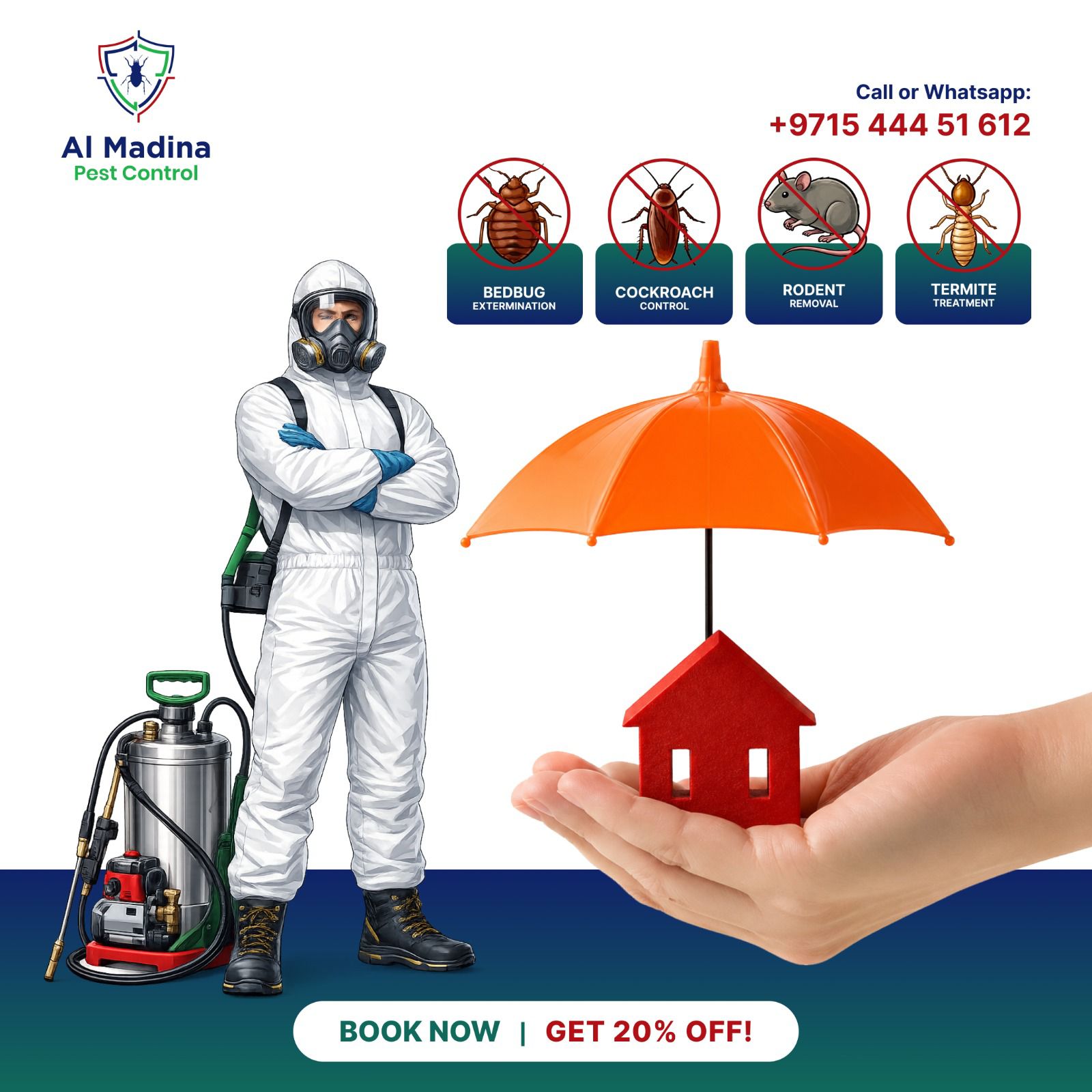 Al Madina Pest Control Service Facebook ad: SPECIAL WEEKEND PEST CONTROL OFFER