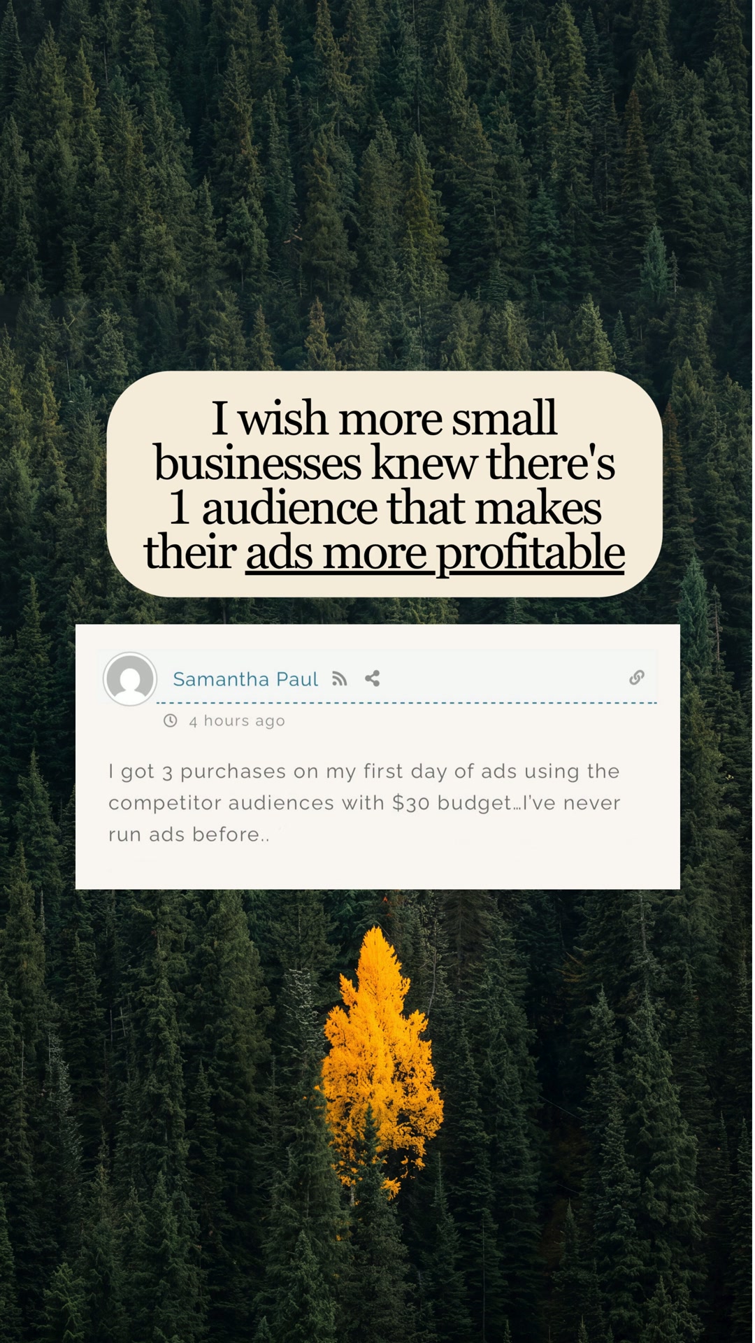 Secret Insta Club Facebook ad: Clients from Competitors
