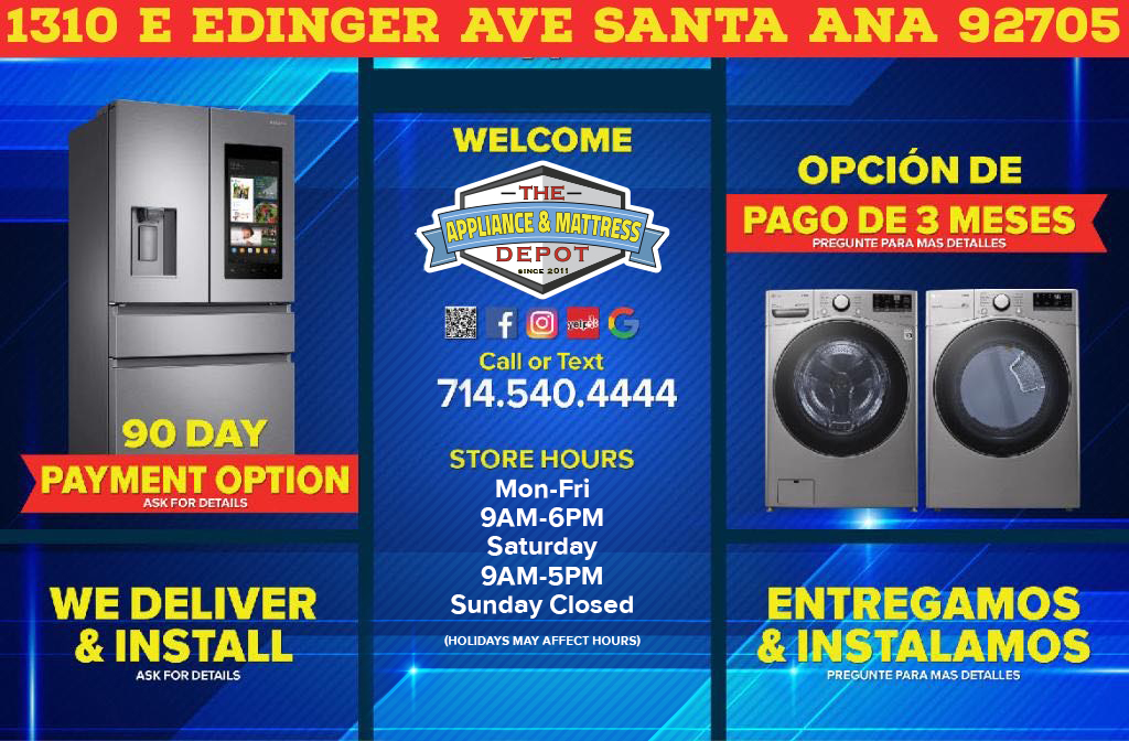 The Appliance & Mattress Depot Facebook ad from Oct 10, 2025