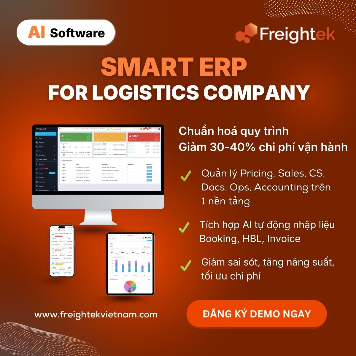 Freightek - Nền Tảng Công Nghệ Logistics & Freight Forwarder Facebook ad: Khám phá cách 150+ doanh nghiệp tối ưu vận hành với Smart…