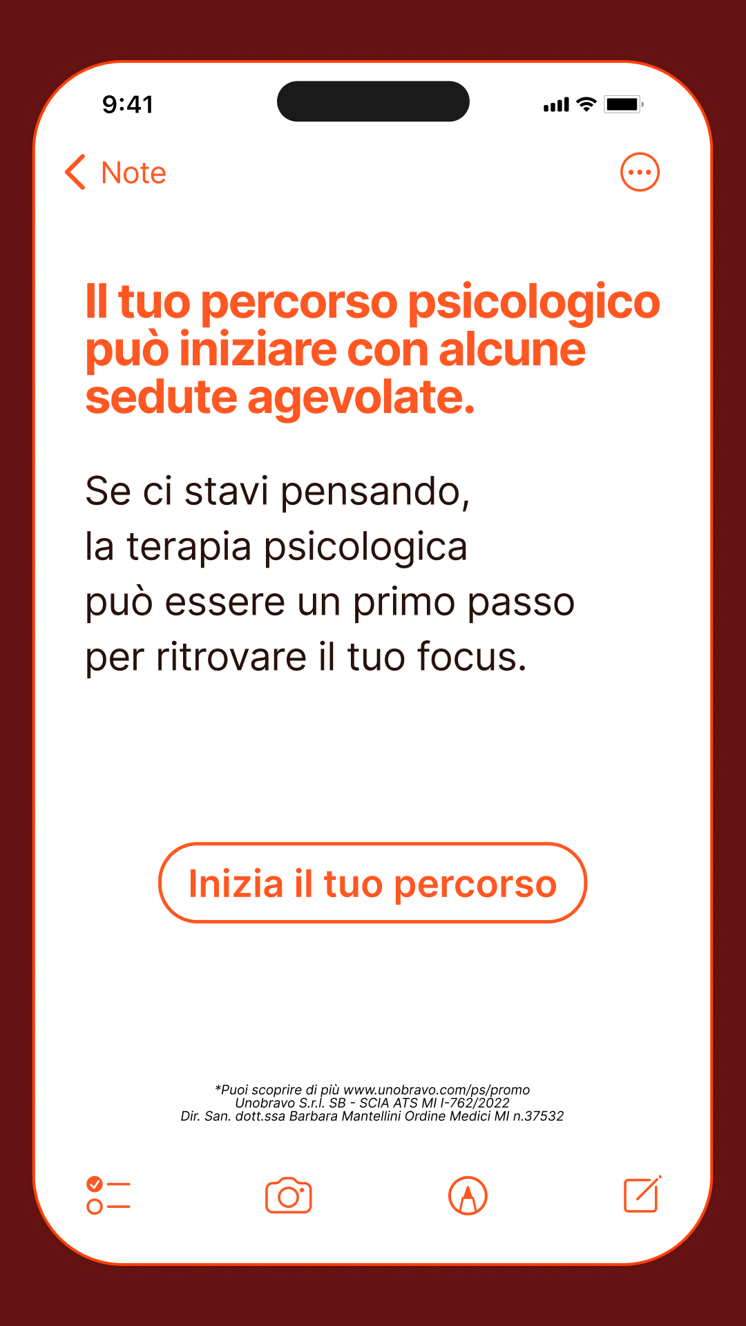 Unobravo Facebook ad