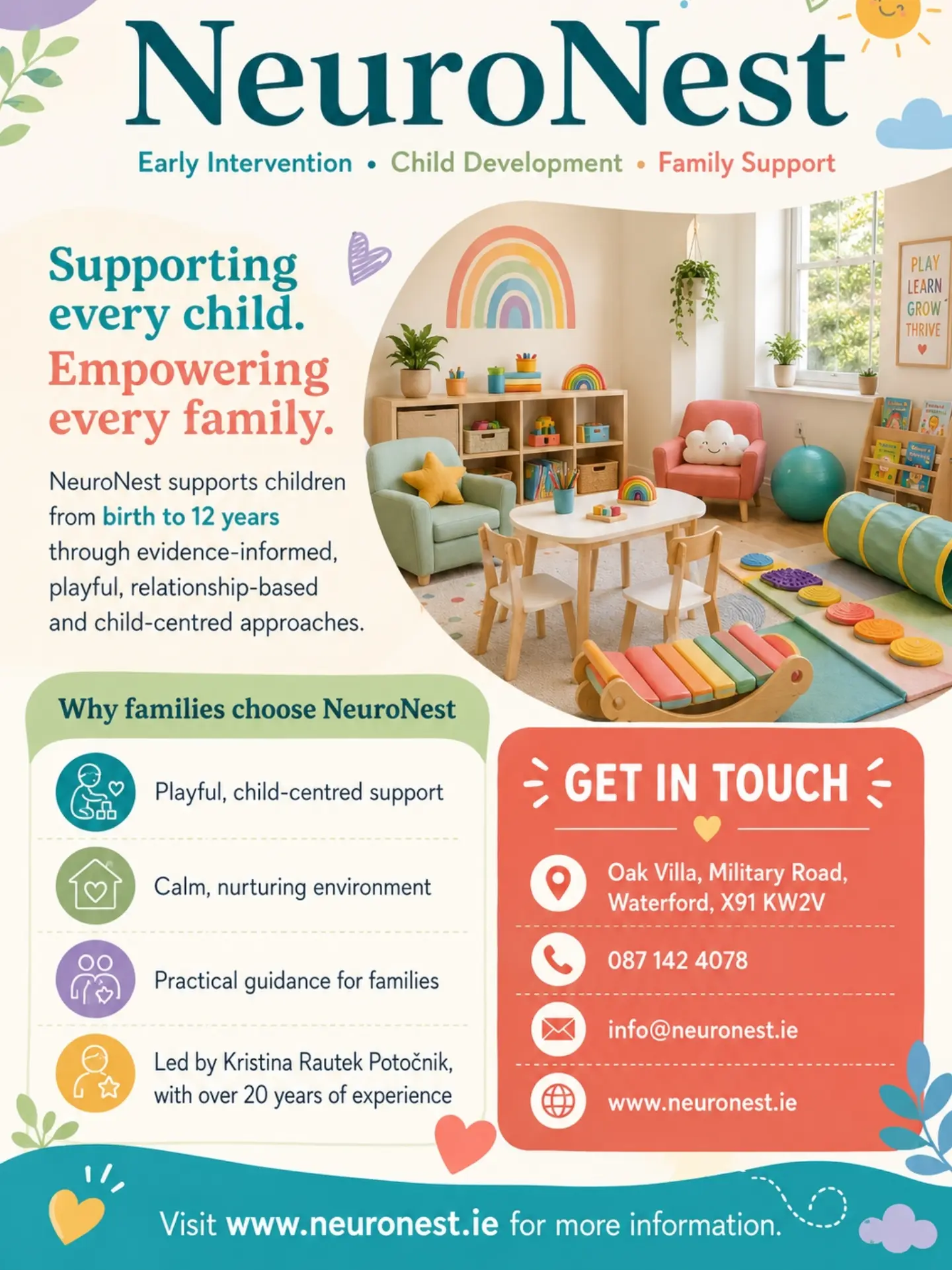 NeuroNest Facebook ad: At NeuroNest, we support children from birth to…