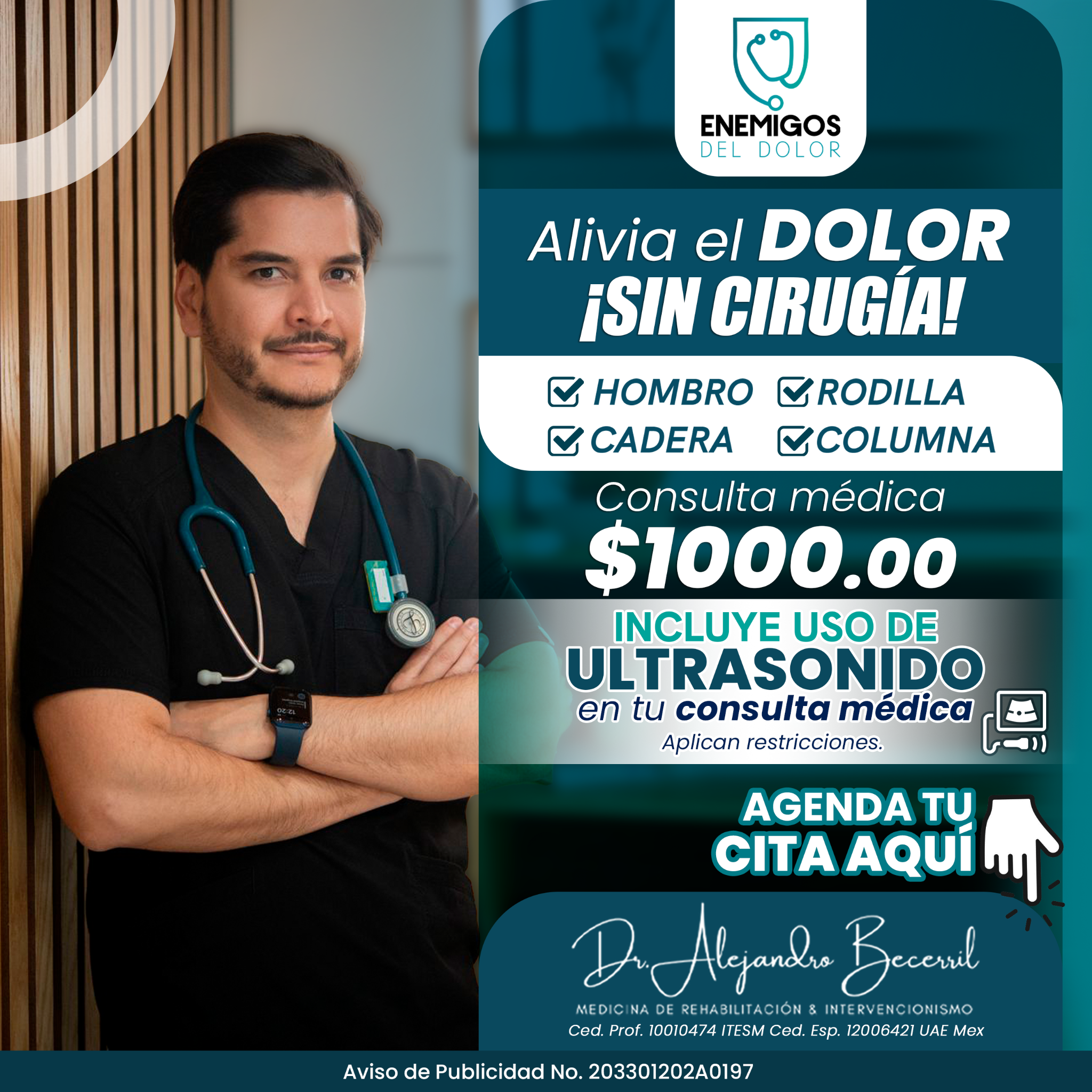 Dr. Jorge Alejandro Becerril Monge • Medicina de Rehabilitación Facebook ad: 𝐃𝐈 𝐀𝐃𝐈Ó𝐒 𝐀𝐋 𝐃𝐎𝐋𝐎𝐑 𝐄𝐍 𝐇𝐎𝐌𝐁𝐑𝐎…