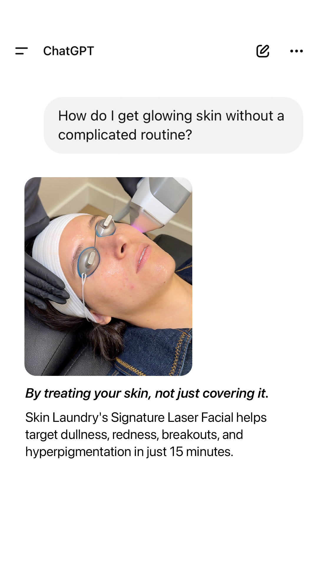 Skin Laundry Facebook ad