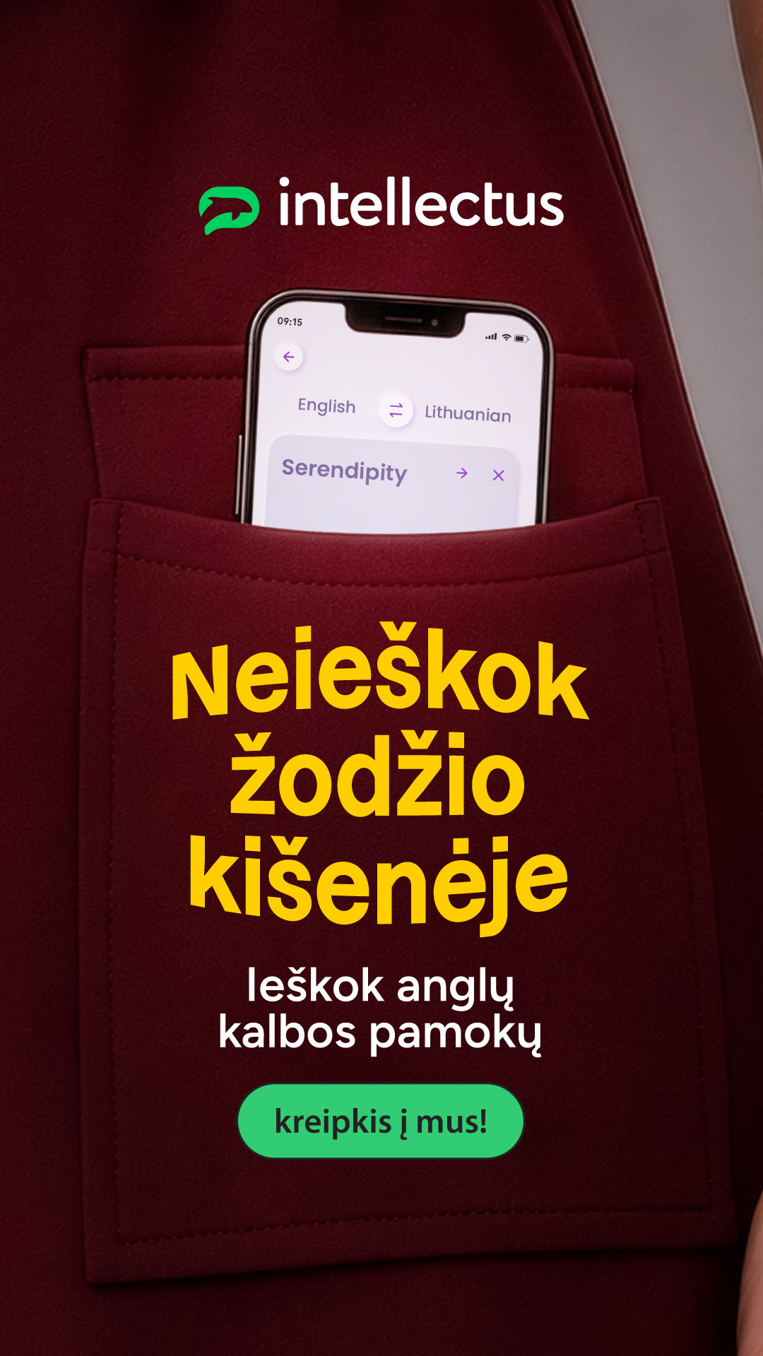 Anglų kalbos mokykla „Intellectus“ Facebook ad