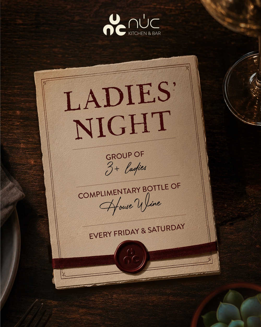 NÚC Kitchen & Bar Facebook ad: 𝐃𝐢𝐬𝐜𝐨𝐧𝐧𝐞𝐜𝐭 𝐭𝐨 𝐫𝐞𝐜𝐨𝐧𝐧𝐞𝐜𝐭: 𝐋𝐞𝐬𝐬…