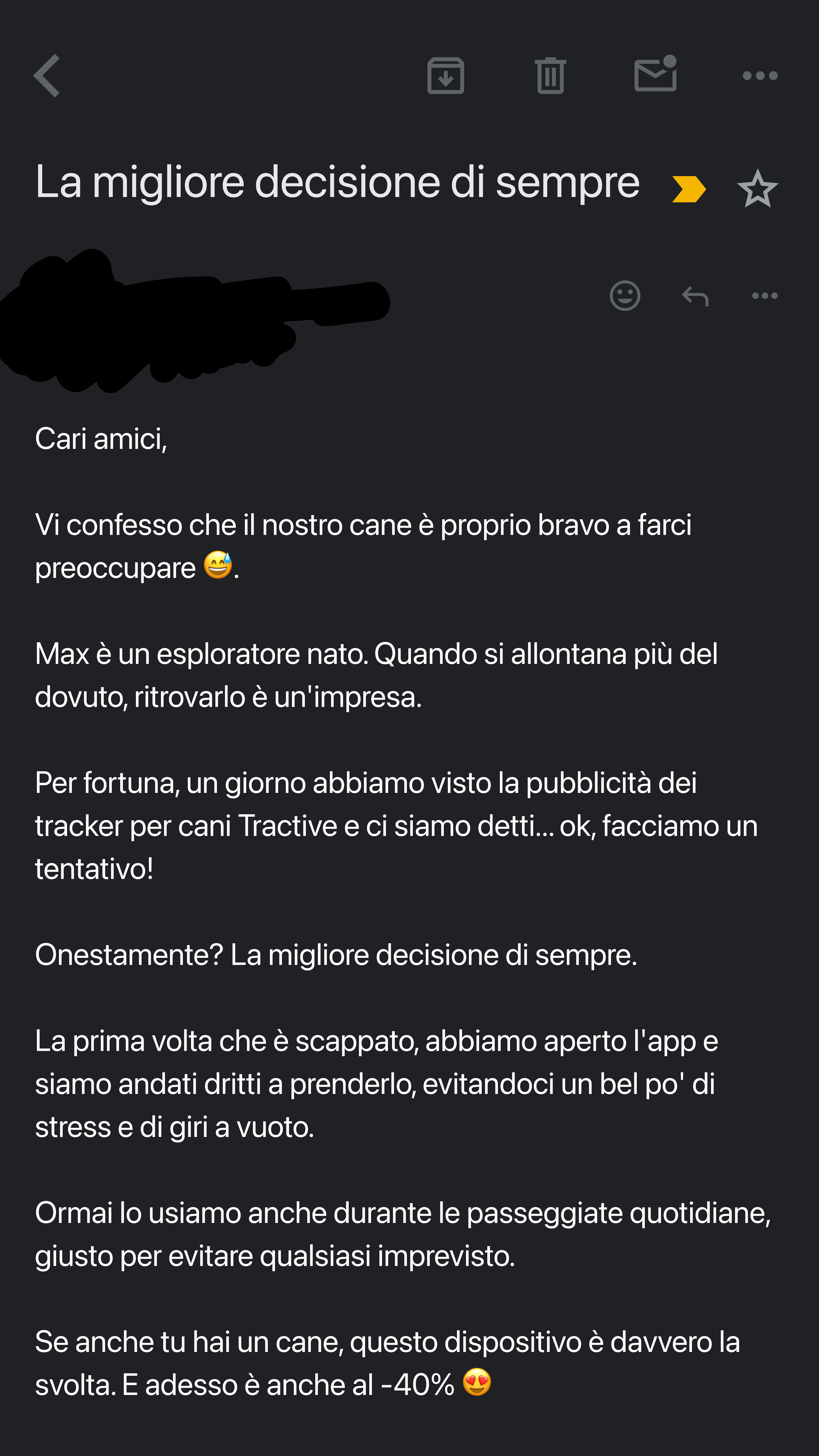 Tractive Facebook ad