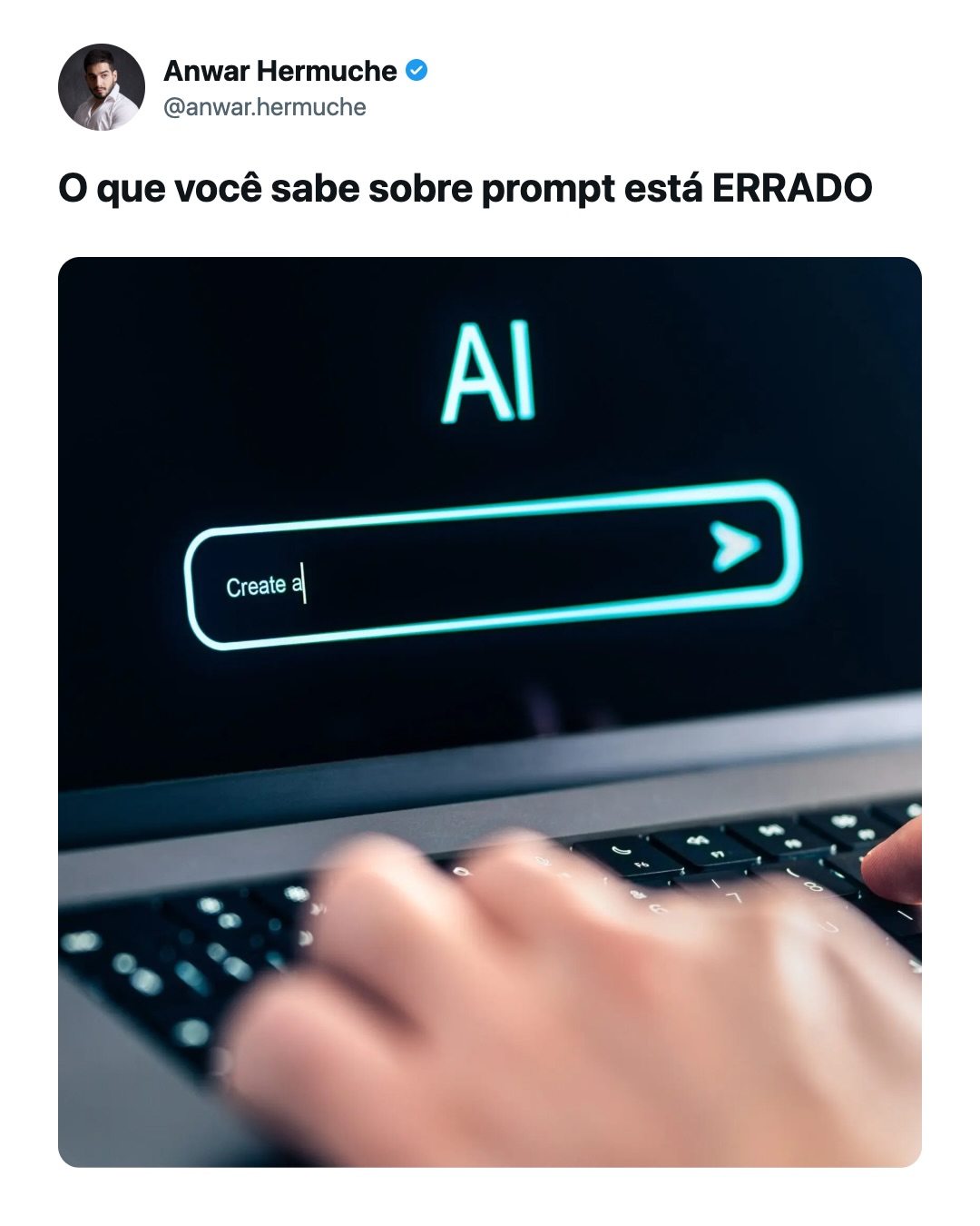 anwar.hermuche Facebook ad: Persona não conserta arquitetura ruim de prompt.