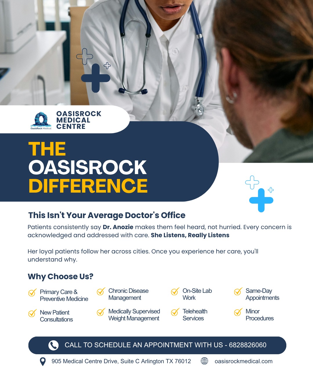 OasisRock Medical Centre Facebook ad from May 4, 2026