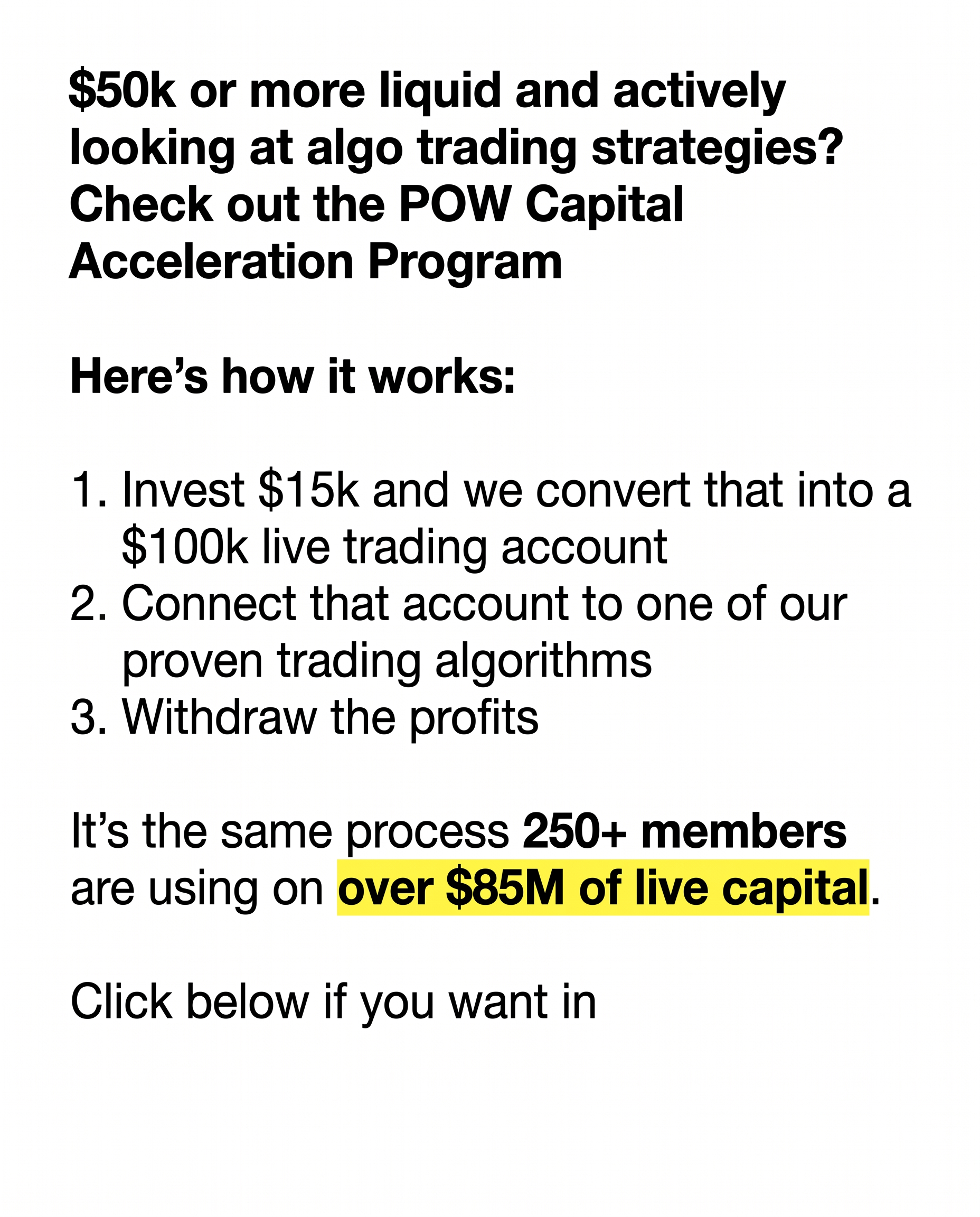 Progress Overcome Win Facebook ad: Done For You Trading With Funded Capital