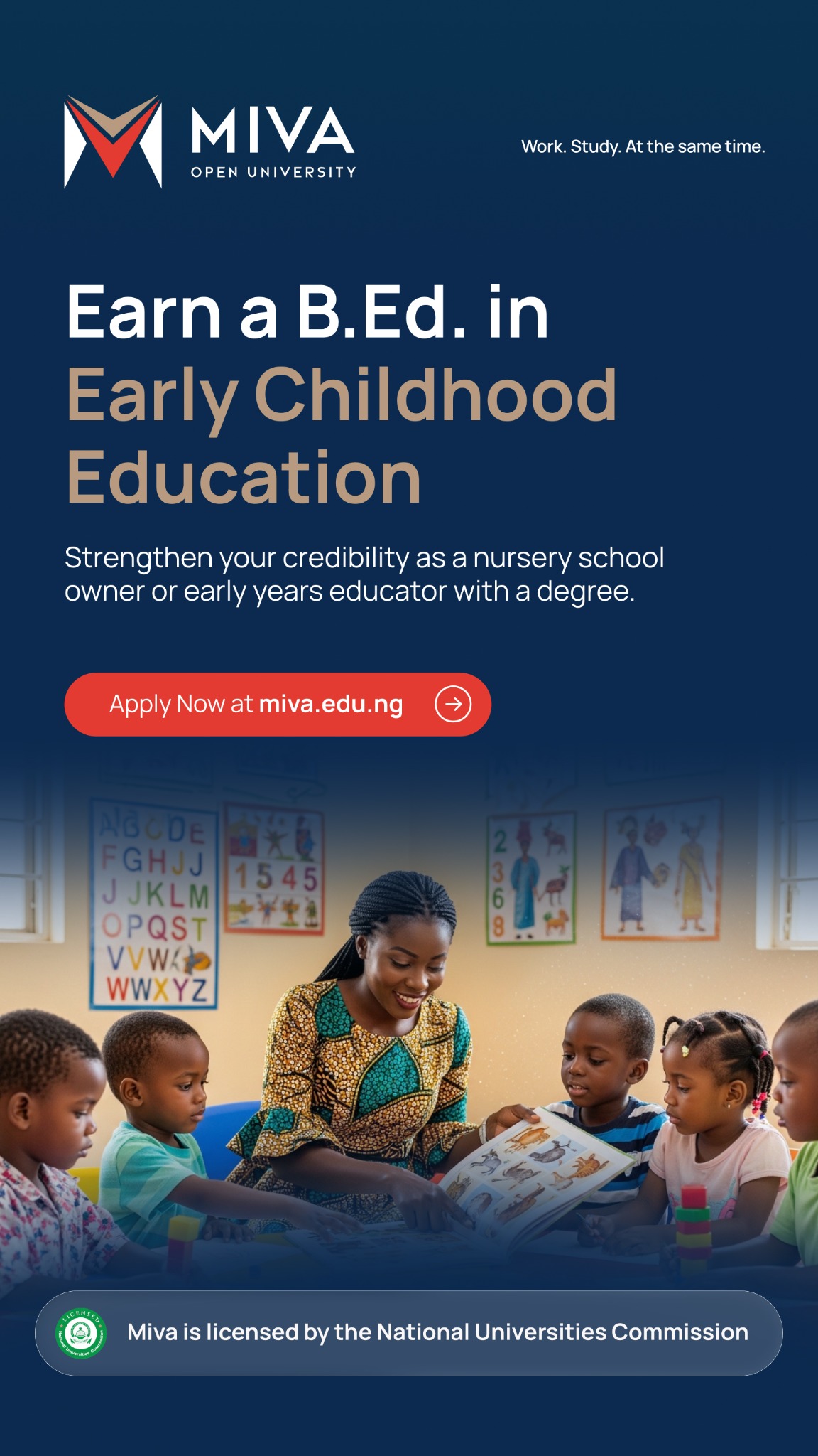 Miva Open University Facebook ad