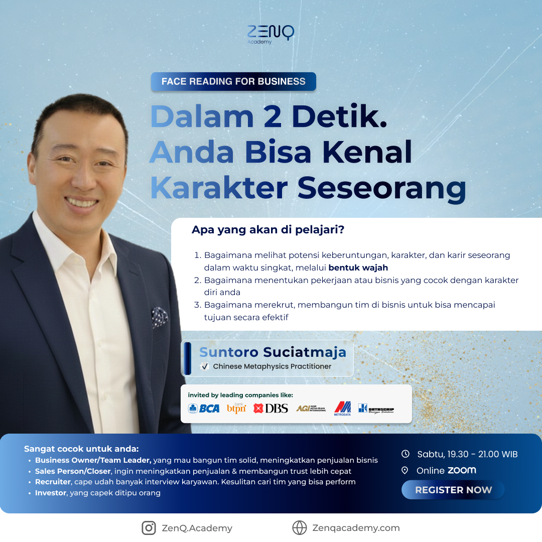 Zenq academy indonesia Facebook ad: Pake Face Reading, Building Relationship Jadi GAMPANG