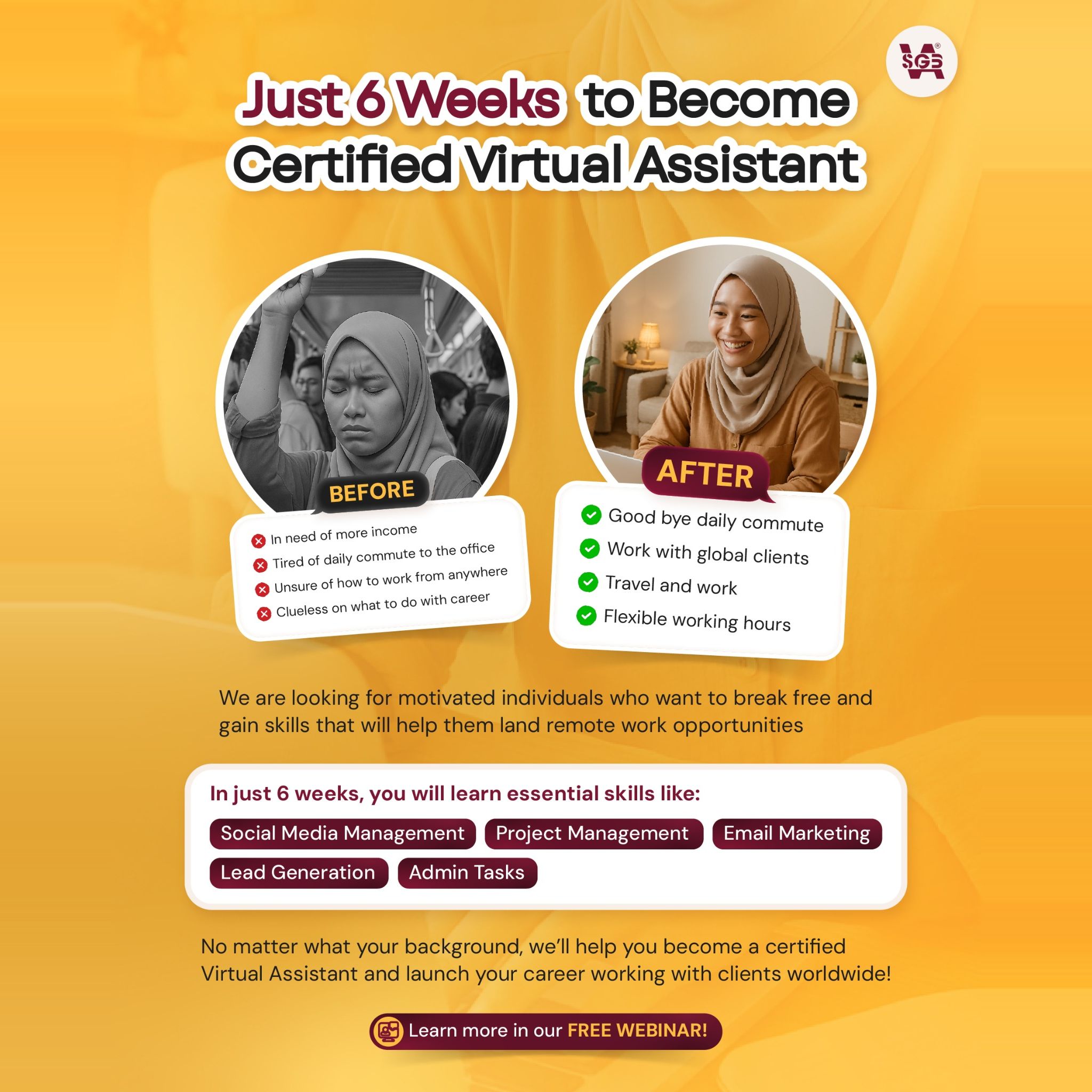 SGBVA / Virtual Assistant Course Facebook ad