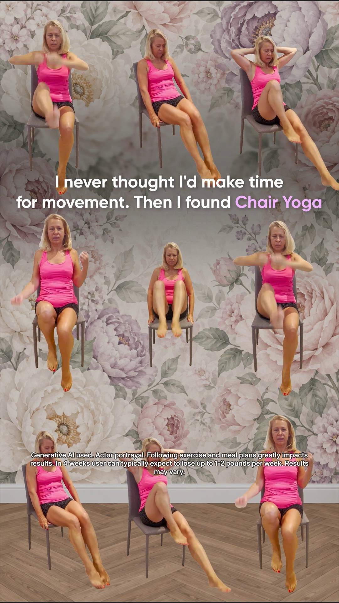 Tori Repa Facebook ad: Start Chair Yoga routine
