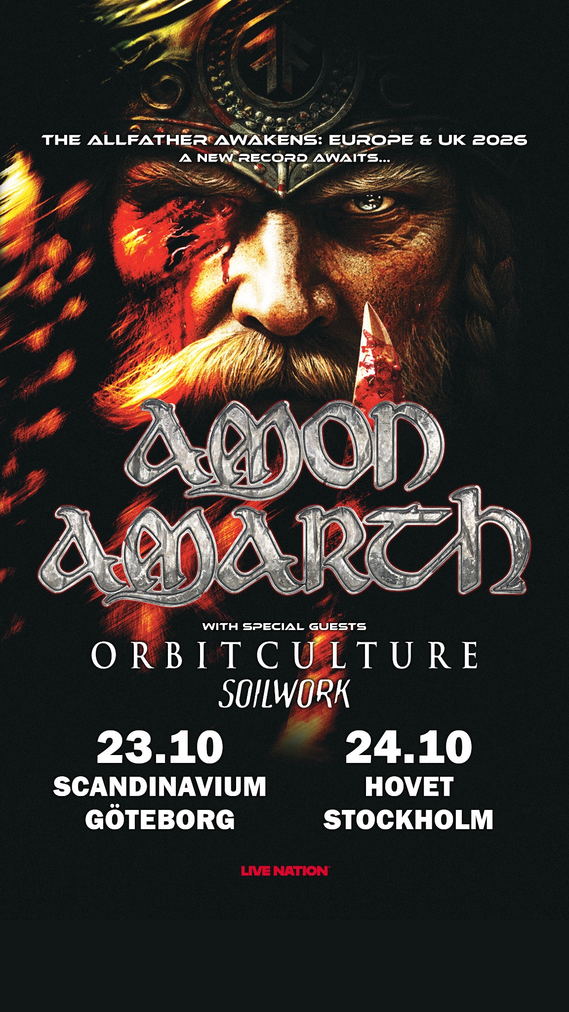 Amon Amarth Facebook ad: Amon Amarth | 23 oktober - Scandinavium, Göteborg | 24…