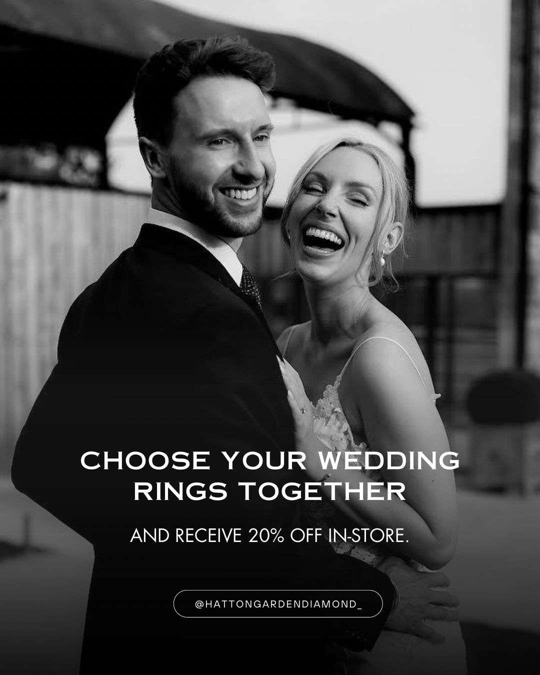 Hatton Garden Diamond Facebook ad: Choose your wedding rings together
