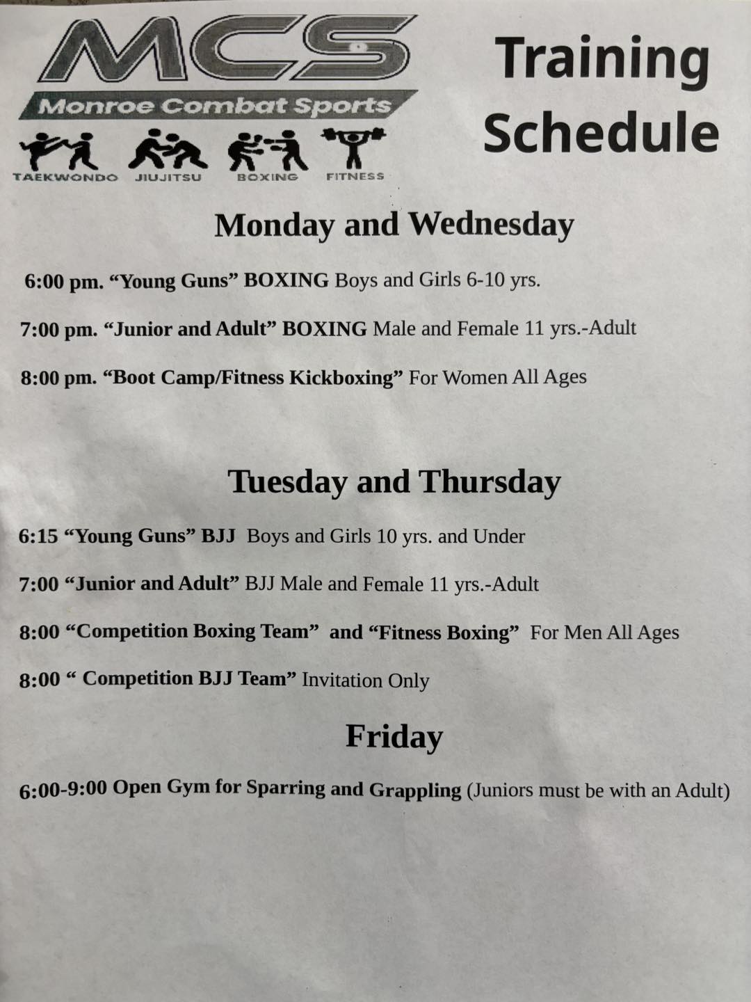 Round One Sports Grill Facebook ad: Classes at MCS have started.