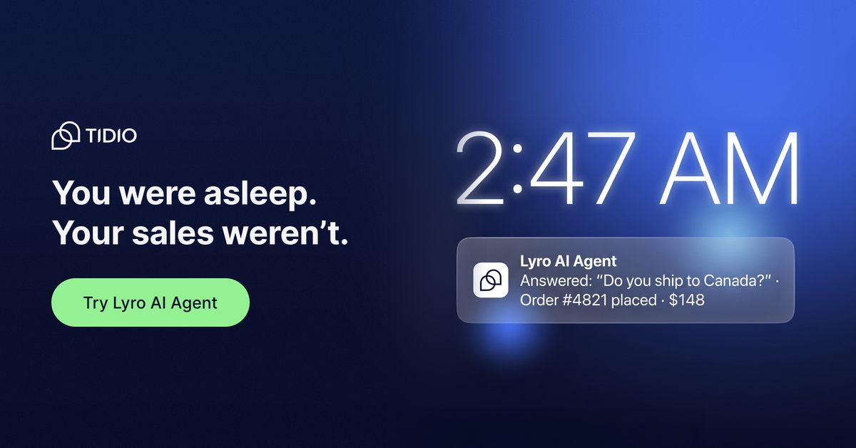 Tidio Facebook ad: One Answer Closer to Checkout