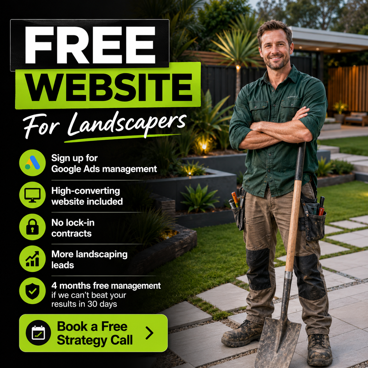 Jim's Media Facebook ad: Landscapers, secure your spot before we close it for the…