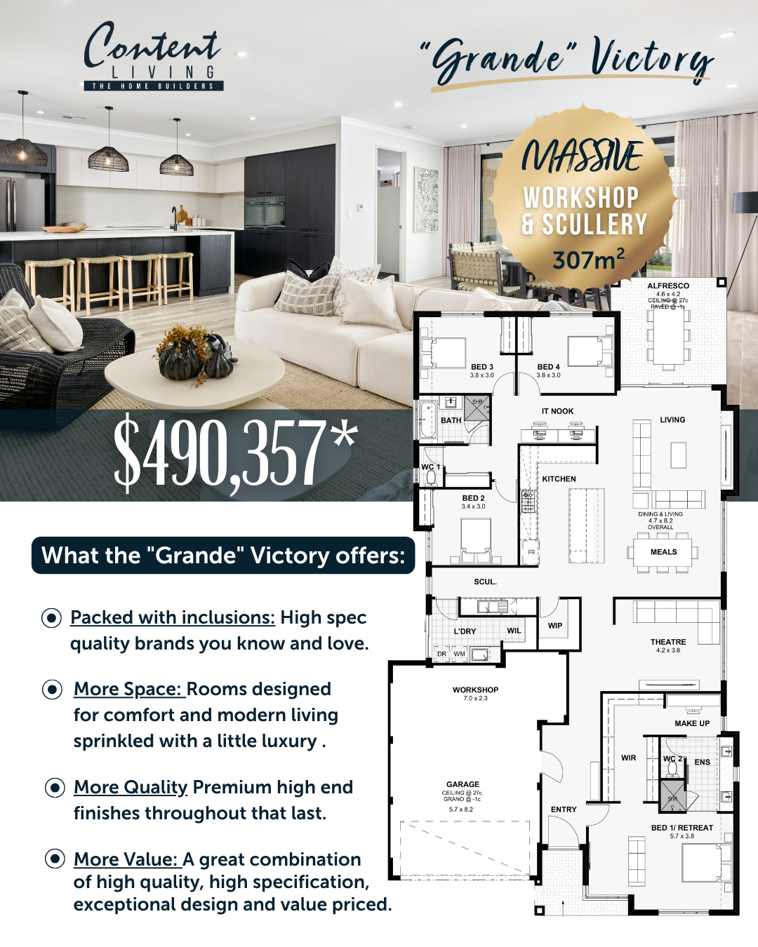 Content Living - The Home Builders Facebook ad from May 18, 2026