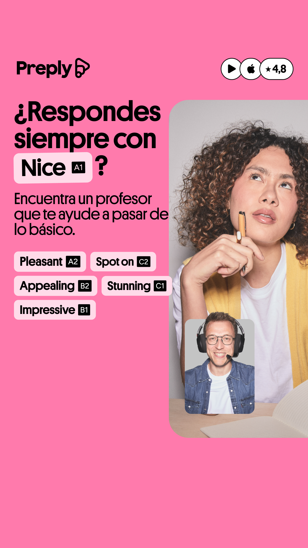 Preply Facebook ad