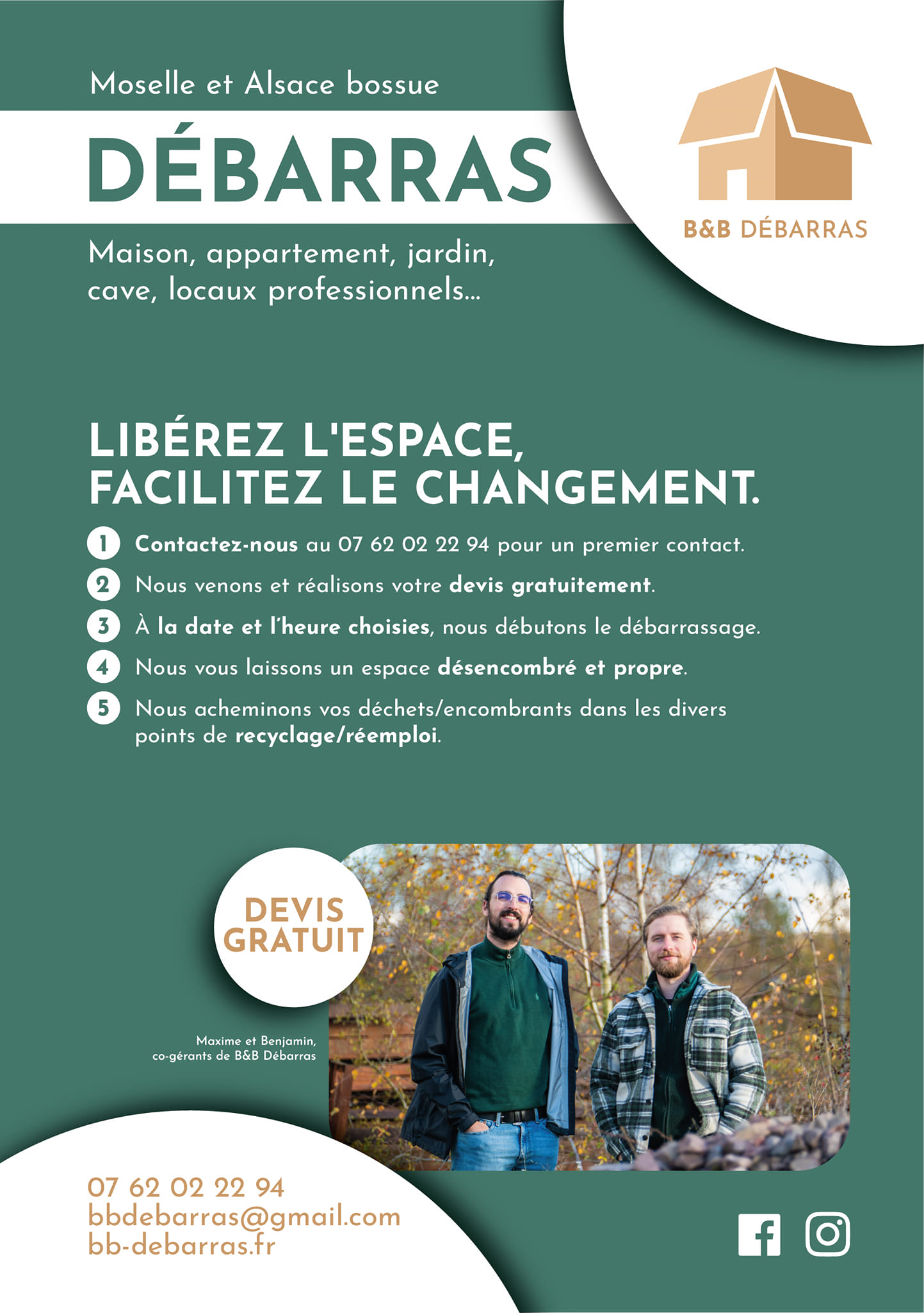 B&B Débarras Facebook ad: Besoin de vider une habitation, une maison ou…