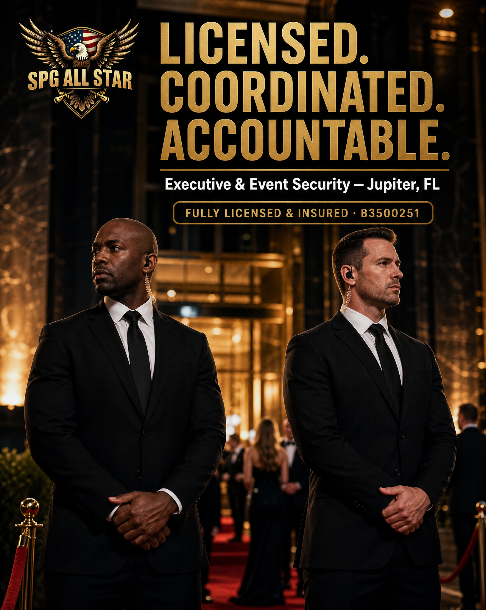 SPG All Star Transportation Security Protection services Facebook ad: Event & Site Security, Get a Quote