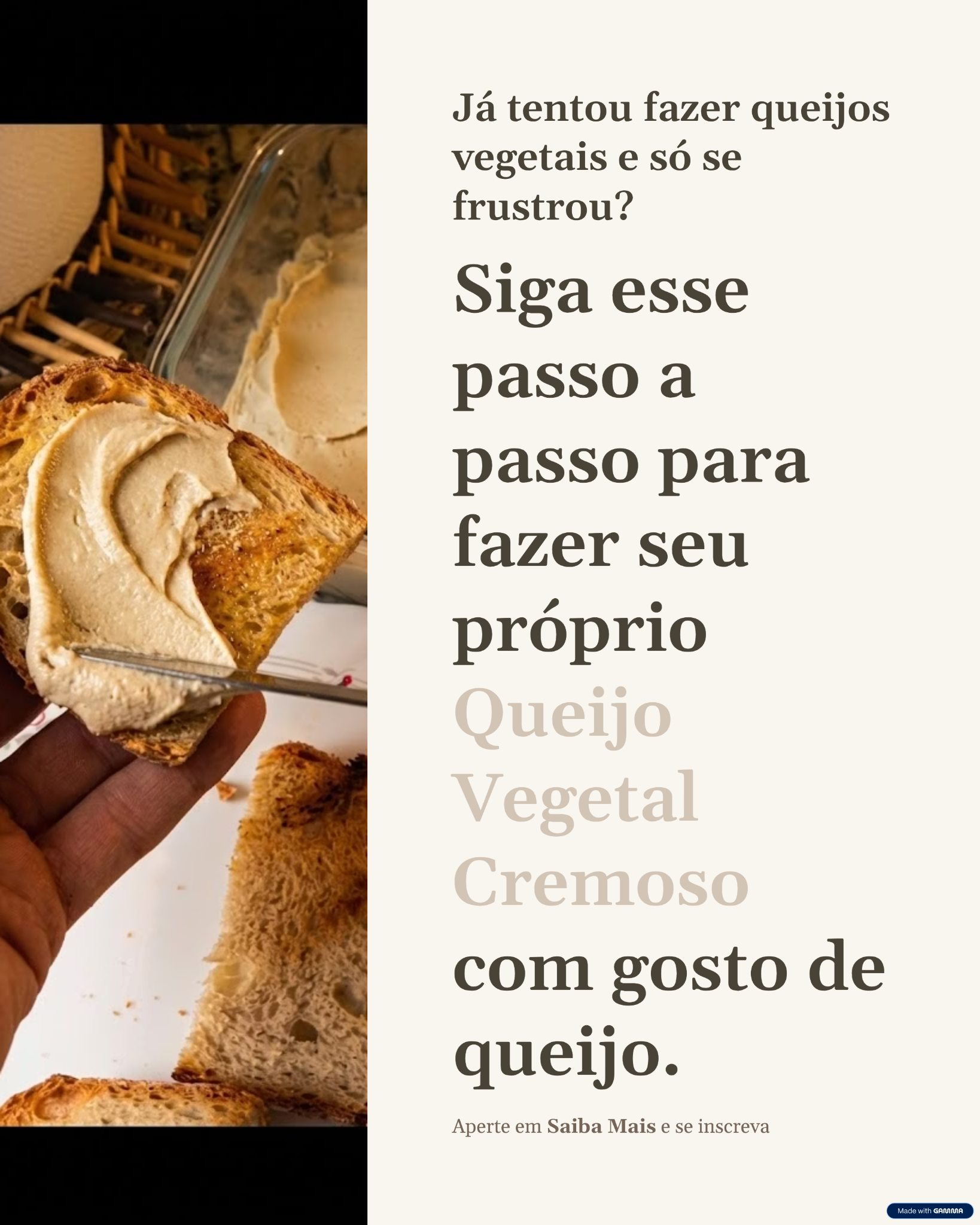 Vegan Cheese Lover Facebook ad: Queijo Vegetal Cremoso - sua solução