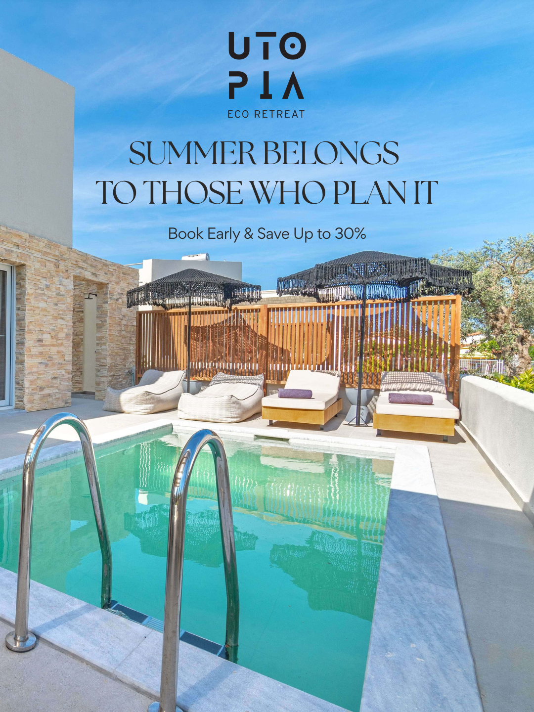 Utopia Eco Retreat Facebook ad: Skiathos Luxury Villas