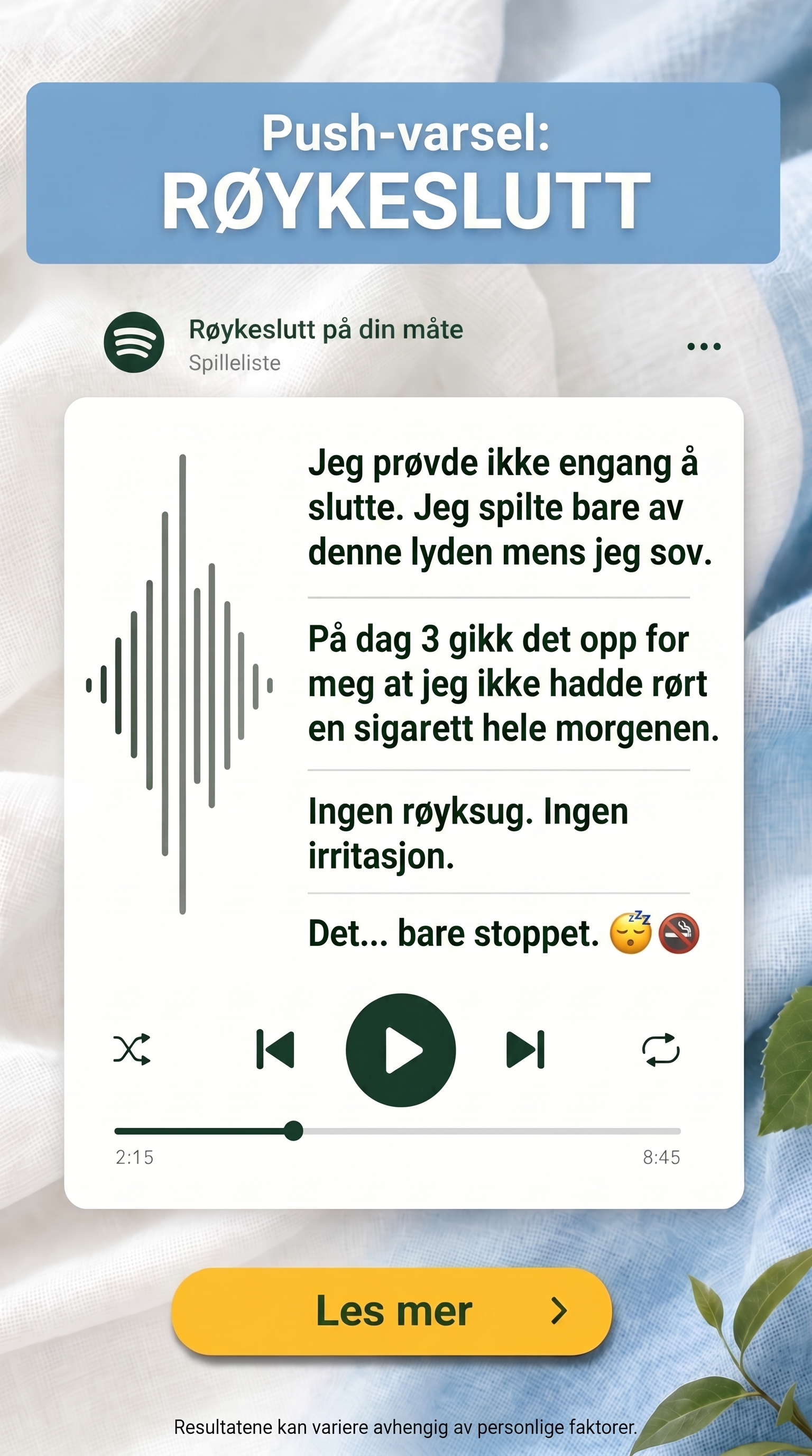 Hypnosis to Stop Smoking Facebook ad