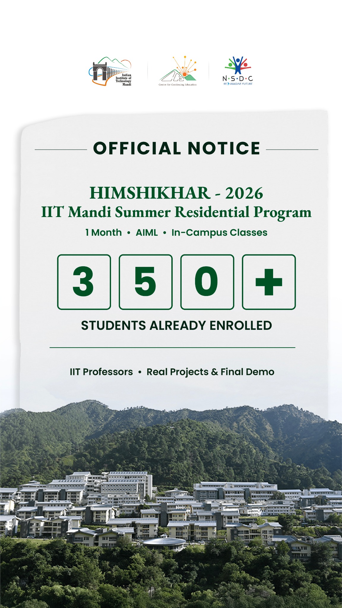 Himshikhar 2026 - Summer Residential Program at IIT Mandi Facebook ad from Jun 9, 2026