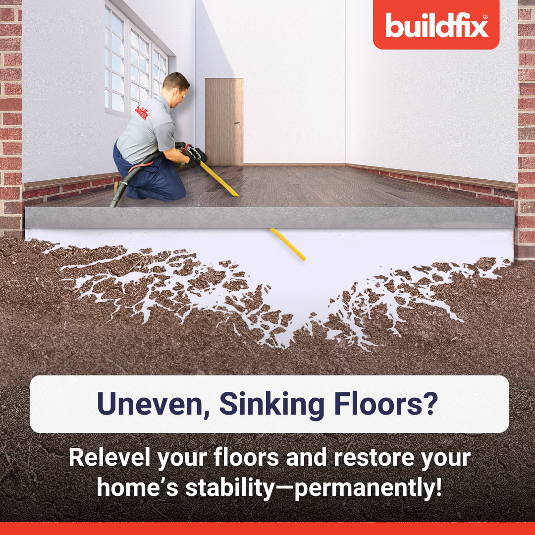 Buildfix Facebook ad: Relevel Your Home’s Floors in Just One Day.