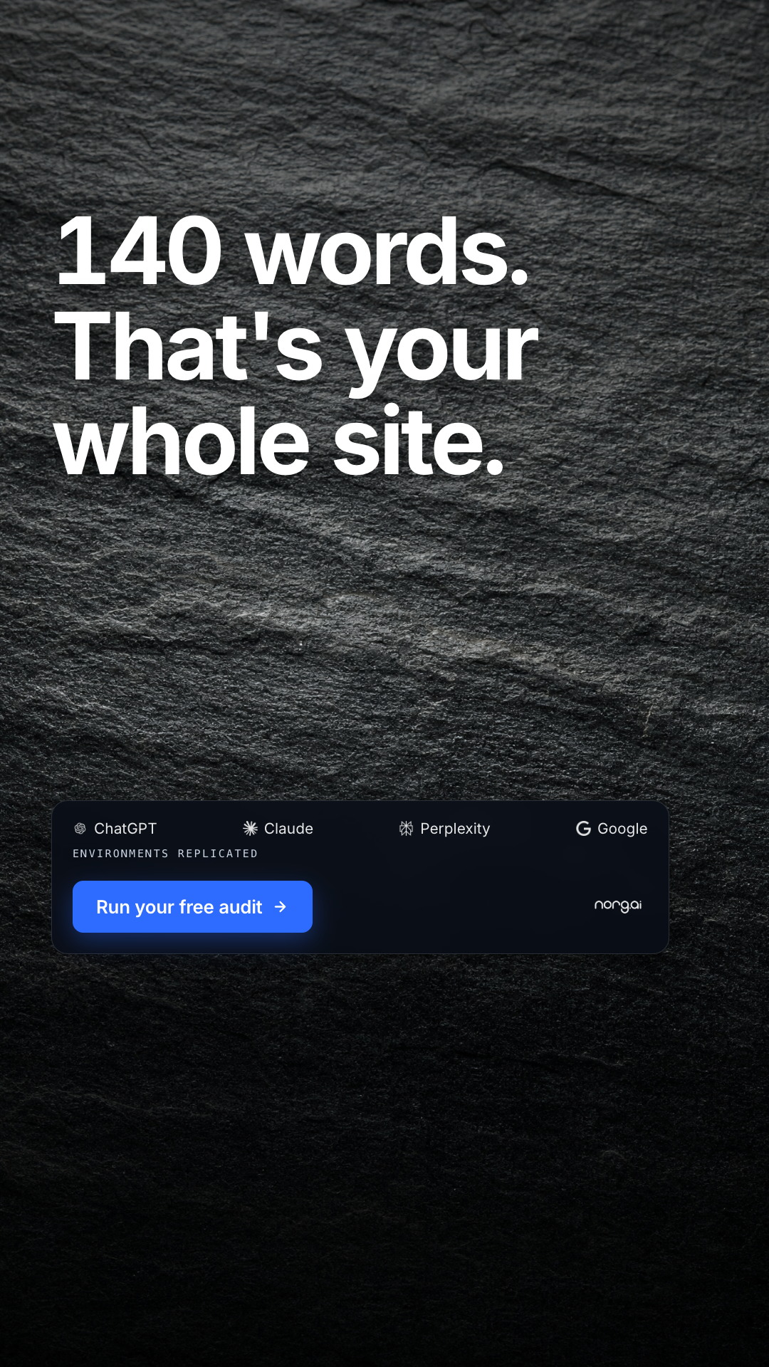 Norg AI Facebook ad: How much of your site does AI get?