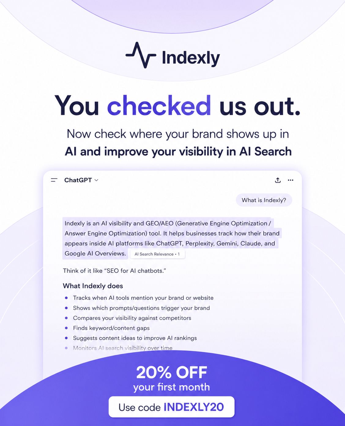 Indexly Facebook ad
