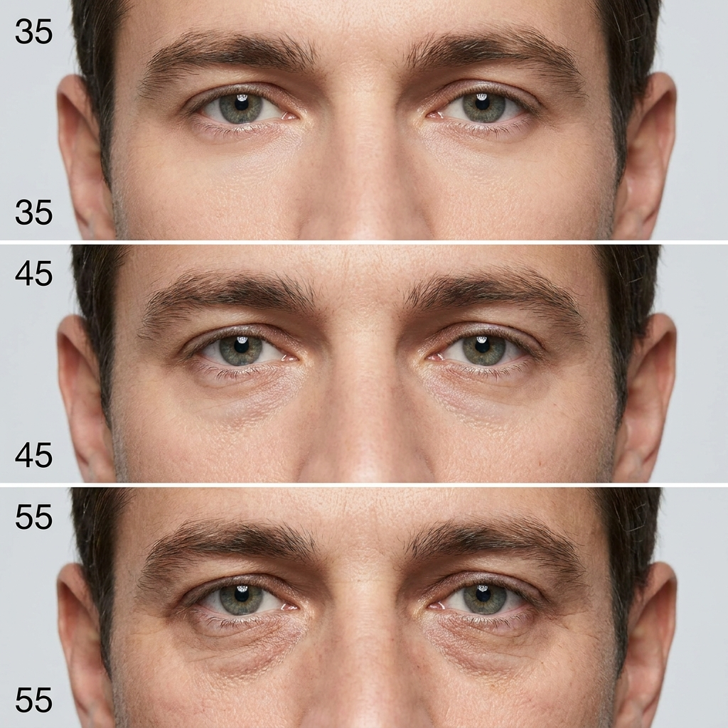 Men's Skincare Insider Facebook ad: Men 45+ You Don't Have to Look as Old as Your Eye Bags Say