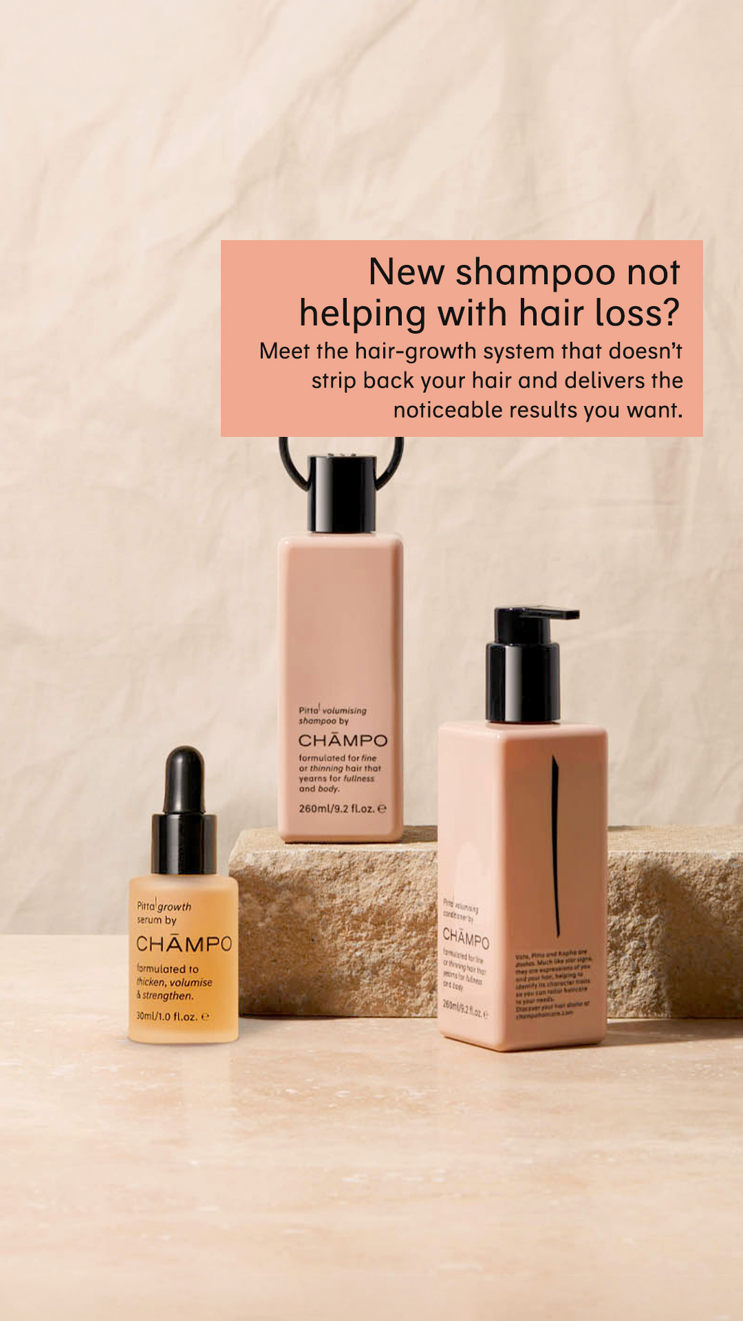 Chāmpo Haircare Facebook ad