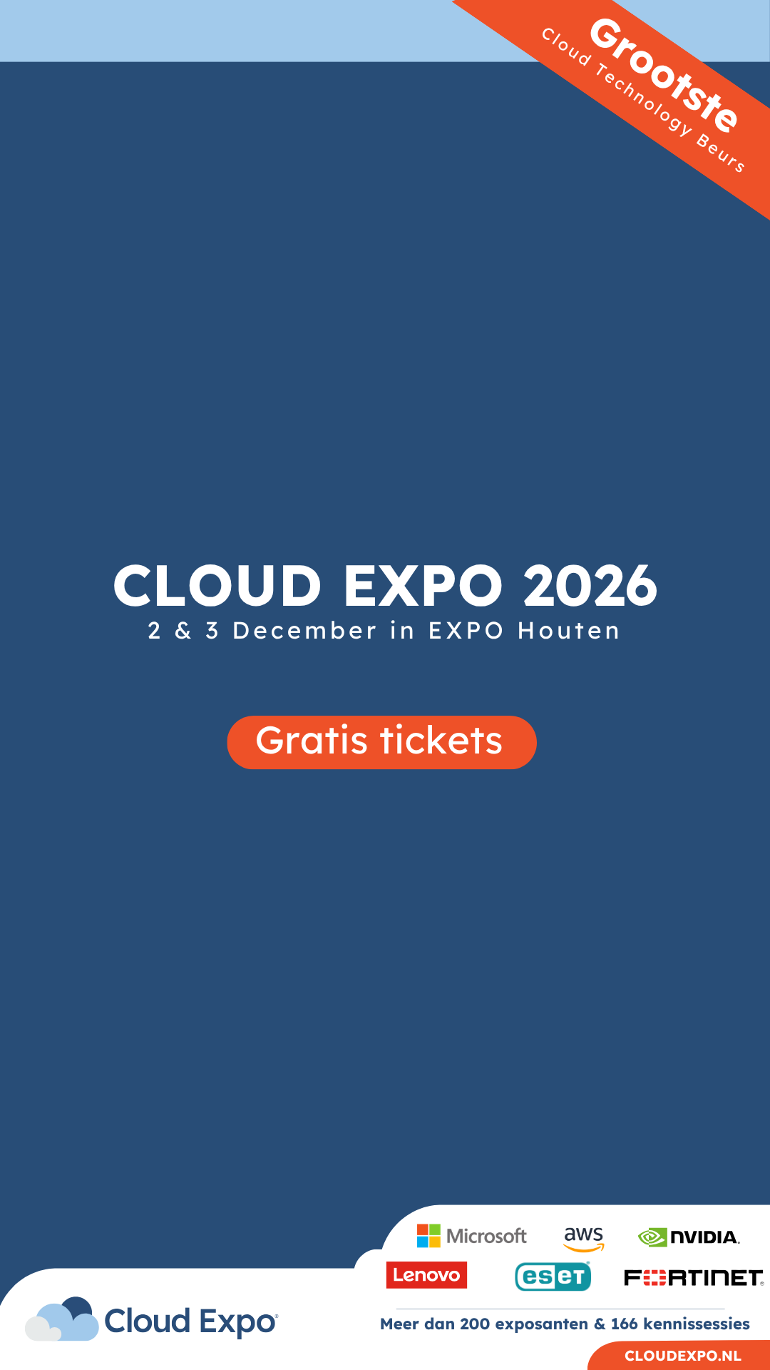 Cloud Expo 2026 Facebook ad: Cloud Expo 2026 | 2 & 3 december | Expo Houten