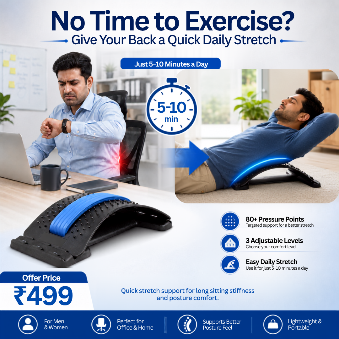 Comfoliv Facebook ad: Back Stretcher At ₹499